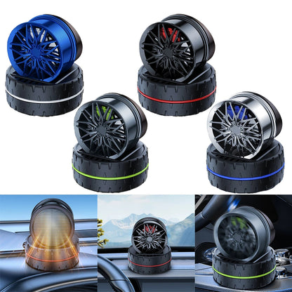 Car Air Fresheners Air Diffuser Solar Powered Rotating Car Purifier Humidifier Simulated Wheels Shape Essential Oil Diffuser