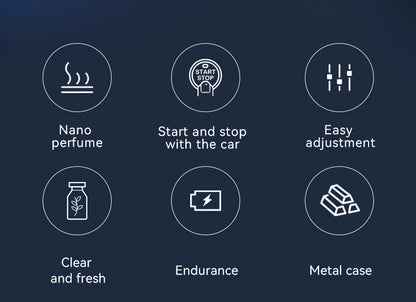 CAR Humidifier Essential Oil Diffuser Smart Car Air Aromatherapy Diffuser, Fragrance Car Air fresheners with Three Adjustable