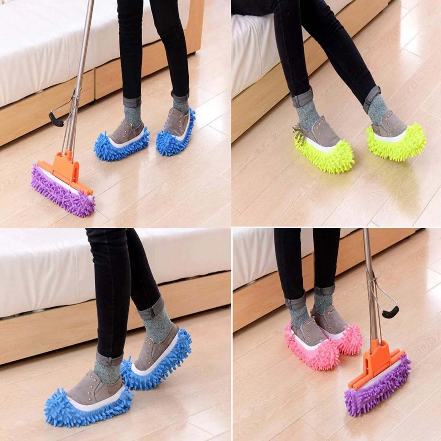 2PCS Multifunction Floor Dust Cleaning Slippers Lazy Mopping Shoes Home Floor Clean Micro Fiber Cleaning Shoes Cover для кухни