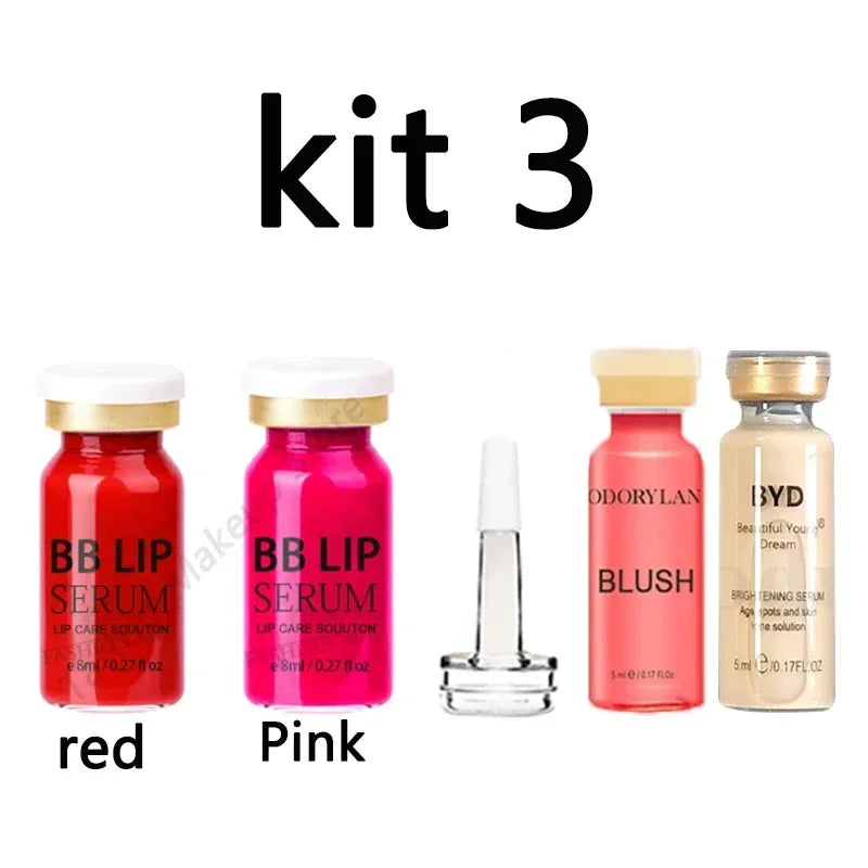 Korea 5ml BB Lip Serum BB Cream Glow Ampoule Starter Kit Brightening Moisturizing Lipstick Serum Kit Lip Gloss Pigment Skin Care