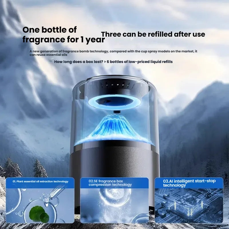 2025 Model Smart Car Air Freshener - Premium Automotive Fragrance Device with Cloud-View Atomization, Filling the Car with Fragr