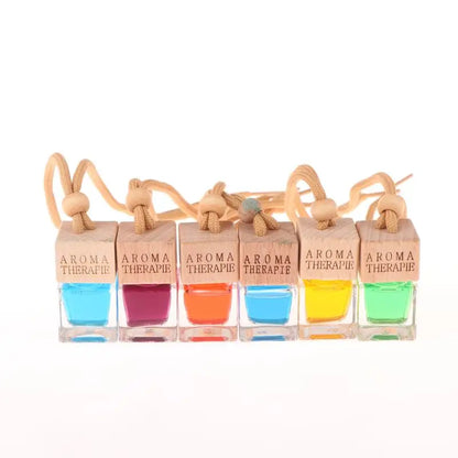 Wood Hanging Car Air Freshener Diffuser Perfume Aromatherapy Essential Oil Bottle Hanging Car Air Freshener Car Auto Accessories
