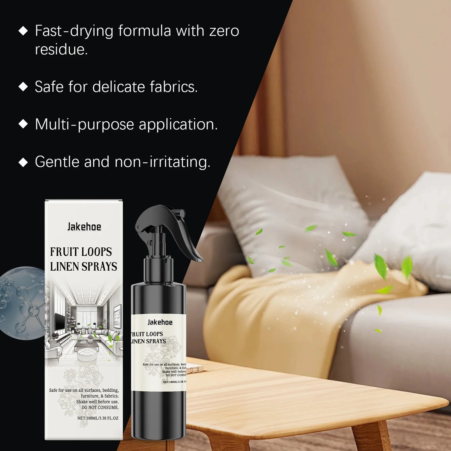 100ml Household Fragrance Spray Light and quick-drying, fresh air, neutral fragrance, suitable for fabric deodorization