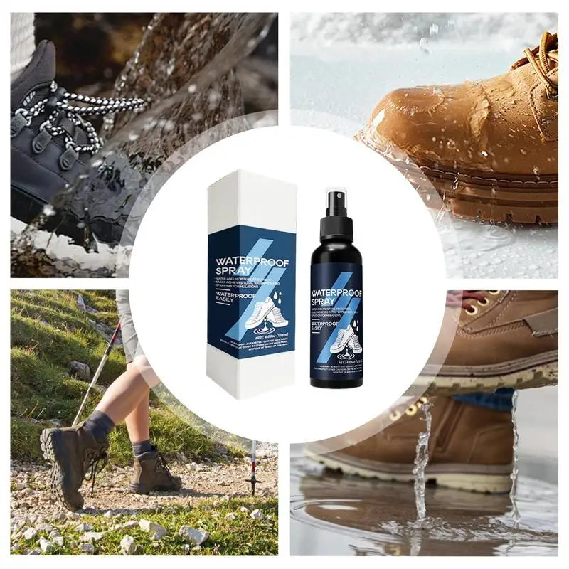 Shoe Protector Spray 120ml Rain and Stain Waterproof Shoe Spray Fabric Water Shield Waterproofing Spray for Hunting Hiking