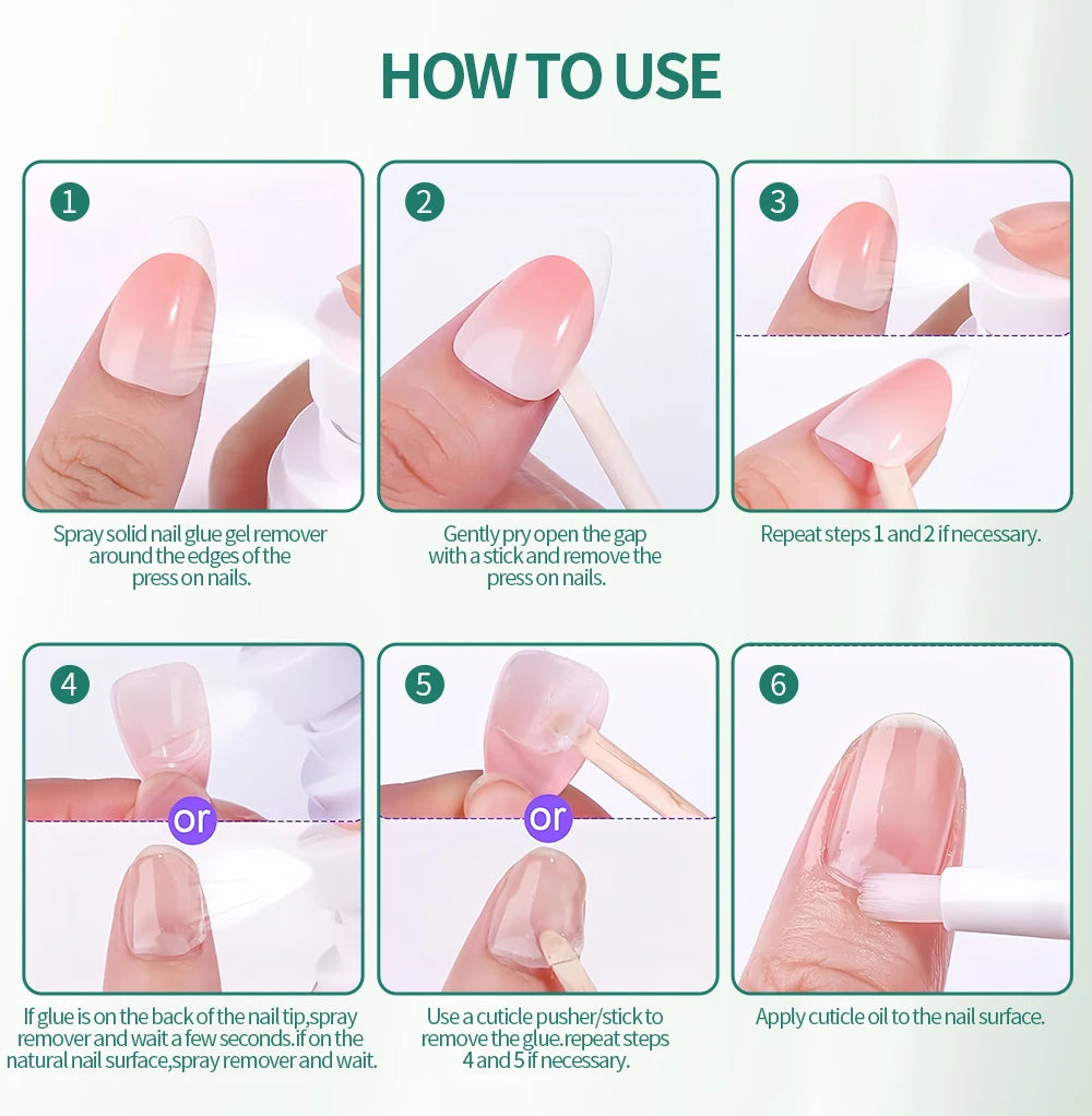 Nailpop 60ml Nail Remover Spray For Press On Nails False Nail Tips  Type UV Soak Off Solid Adhesive Fake Nail Removing Nail Art