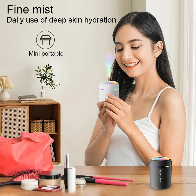 HOMFISHMini Air Humidifier Usb Aroma Diffuser Essential Oil Purifier Cool Mist Sprayer Car Home BedroomLED Desktop humidificador