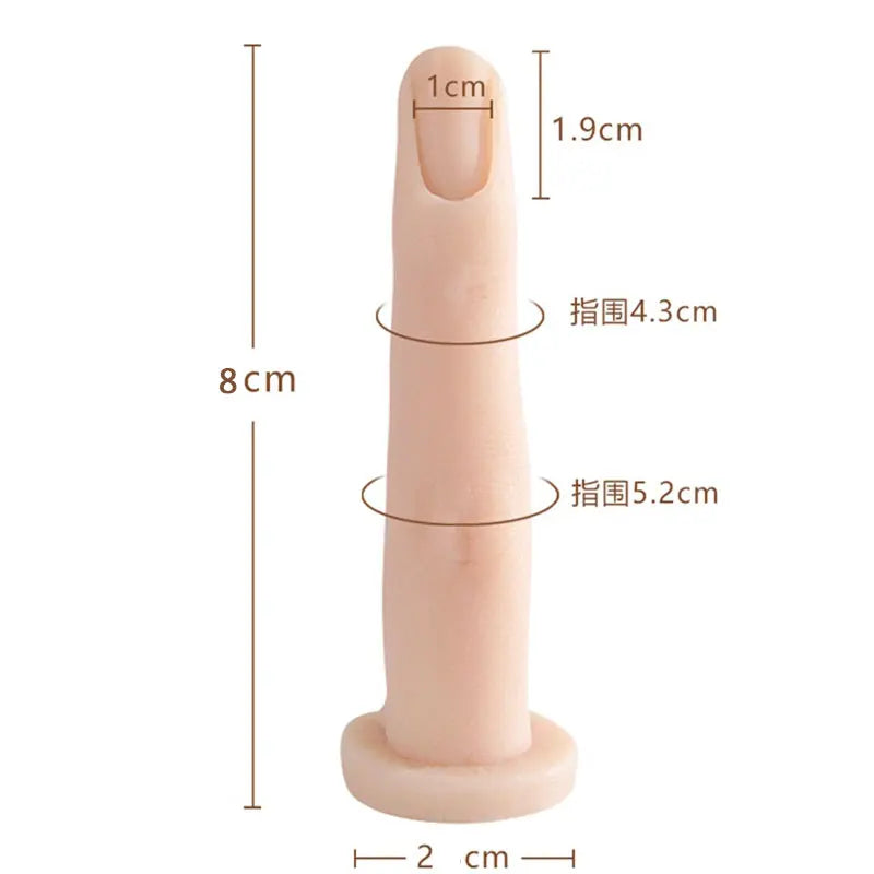 Nail Art Training Hand Soft Silicone Practice Fake Finger Nail With Joints Bendable False Fingernails Tips Manicure Accesories