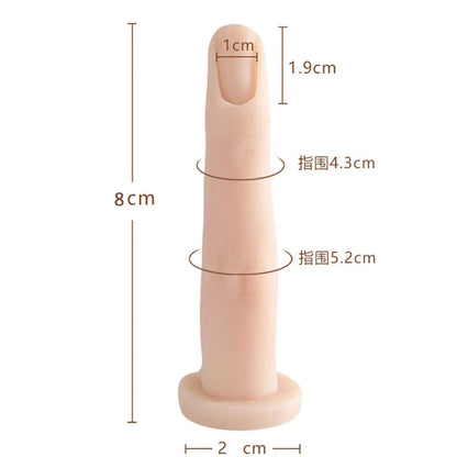 Nail Art Training Hand Soft Silicone Practice Fake Finger Nail With Joints Bendable False Fingernails Tips Manicure Accesories