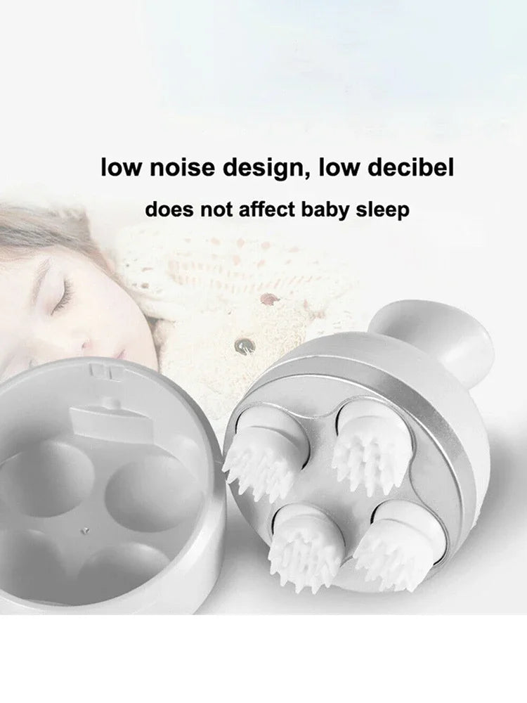 Electric Cordless Hair Scalp Massager with Kneading 4 Massage Nodes Handheld Portable Head Scratcher Massager Stress Relax