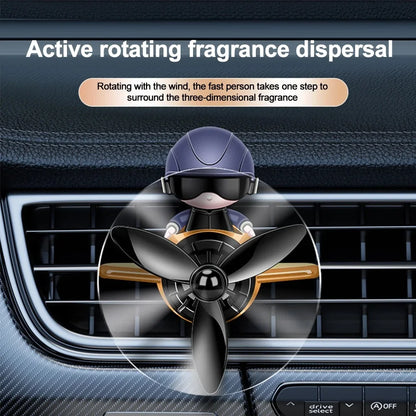 Car Air Freshener Aromatherapy Accessories Interior Perfume Diffuser Rotating Propeller Outlet Fragrance Cartoon Design Supplies