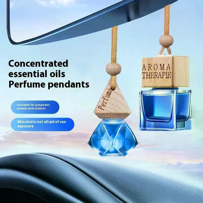 Wood Hanging Car Air Freshener Diffuser Perfume Aromatherapy Essential Oil Bottle Hanging Car Air Freshener Car Auto Accessories