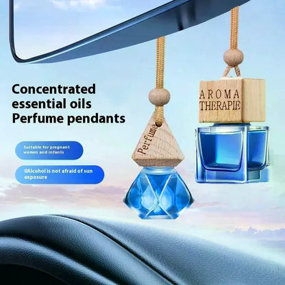 Wood Hanging Car Air Freshener Diffuser Perfume Aromatherapy Essential Oil Bottle Hanging Car Air Freshener Car Auto Accessories