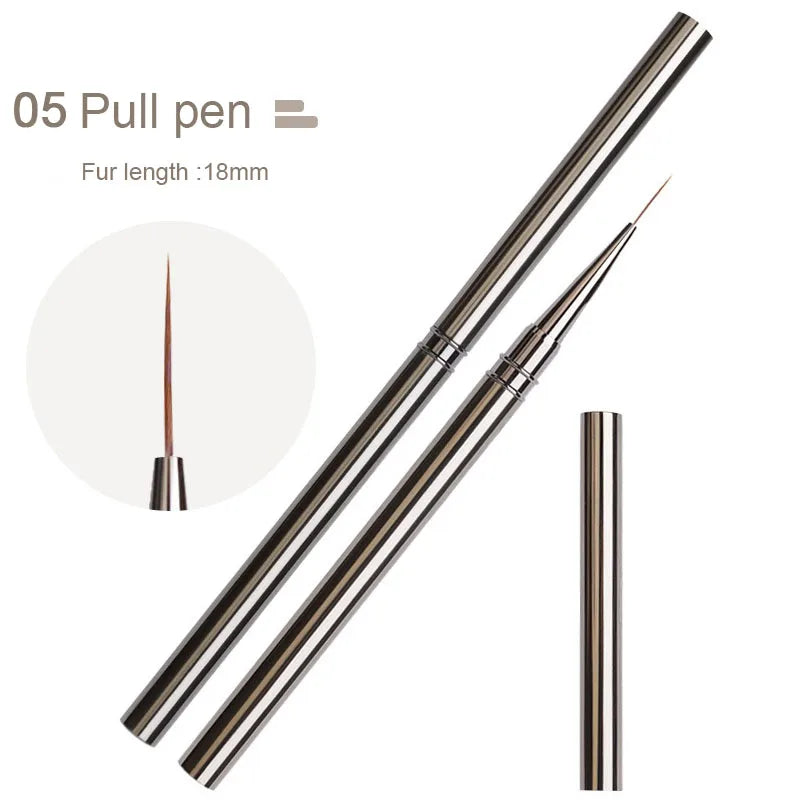 Nails Art Liner Brushes Striping Drawing Elongated Lines Painting 6/9/12/15/18mm Nail Professional Manicure Tool ZJS02