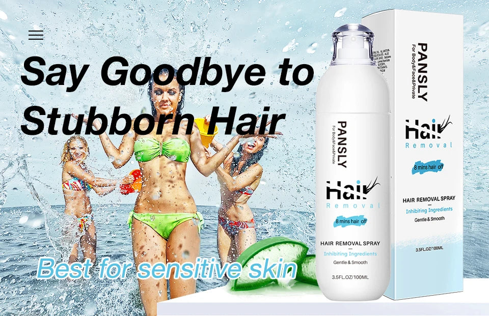 100ML Hair Removal Spray Hair Growth Inhibitor Spray Painless Hair Reduction Permanently Inhibits Hair Growth Skin Silky Smooth