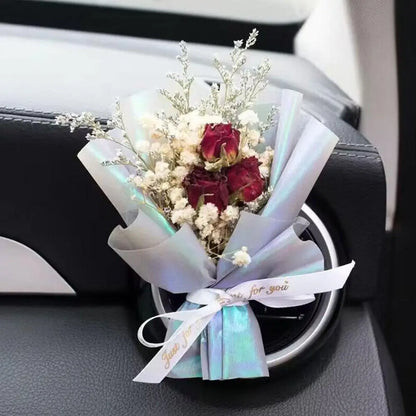 Dried Flower Car Air Freshener Car Air Outlet Aromatherapy For Girls Bouquet Auto Vent Clip Car Accessories Car Decoration