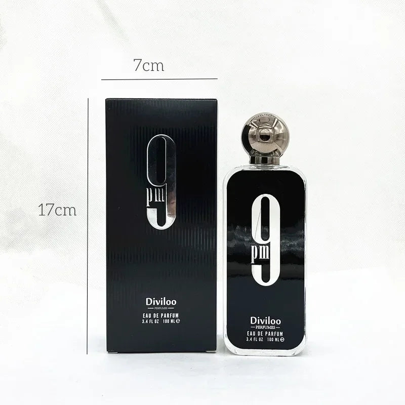 100ML 3.4FL.OZ 9PM Men's Perfume, Long Lasting Gourmet Oriental Notes Cologne, Eau De Parfum, Feronomas Perfume Hombre