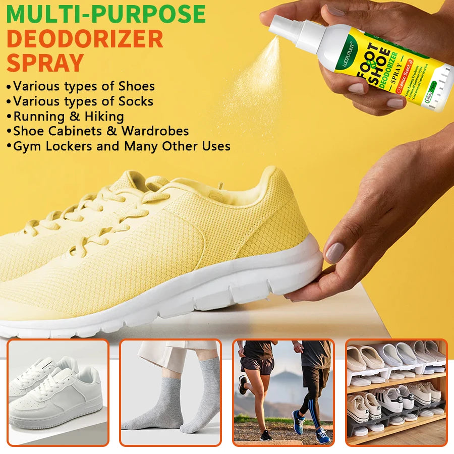 100ml Foot Shoes Deodorizer Spray Lemon Perfume Feet Shock Odor Nemesis Deodorant Removal Antibacterial Refresh Stink Freshener