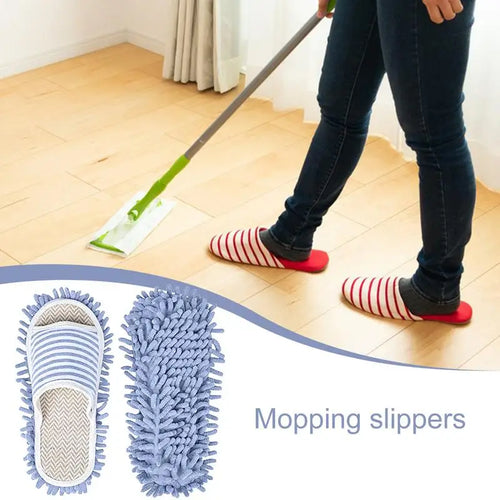 Labor-saving Washable Mop Slippers For Floor Cleaning Detachable Microfiber Slipper Dusting Mop Floor Dust Dirt Hair Cleaner