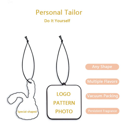 50Pcs Customized Car Air Fresheners Hanging Parfum Natural Scented Paper Air Freshener Car Accessories Interior Auto Perfume