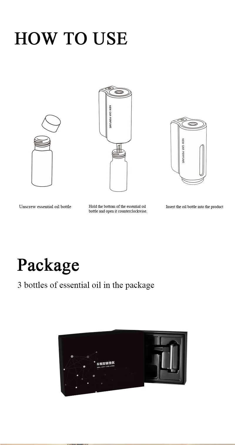 Electric Essential Oil Aroma Car Air Freshener Diffuser Car  Air Vent Humidifier Aromatherapy Auto Perfume Fragrance Decoration