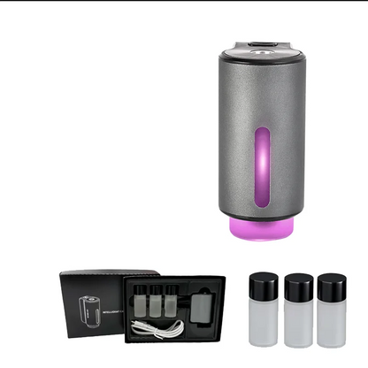 Car Air Freshener, Three Adjustable Modes Intelligent Car Aroma Diffuser, Rechargeable Car Aroma Diffuser, Black