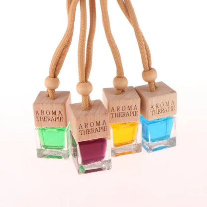 Wood Hanging Car Air Freshener Diffuser Perfume Aromatherapy Essential Oil Bottle Hanging Car Air Freshener Car Auto Accessories