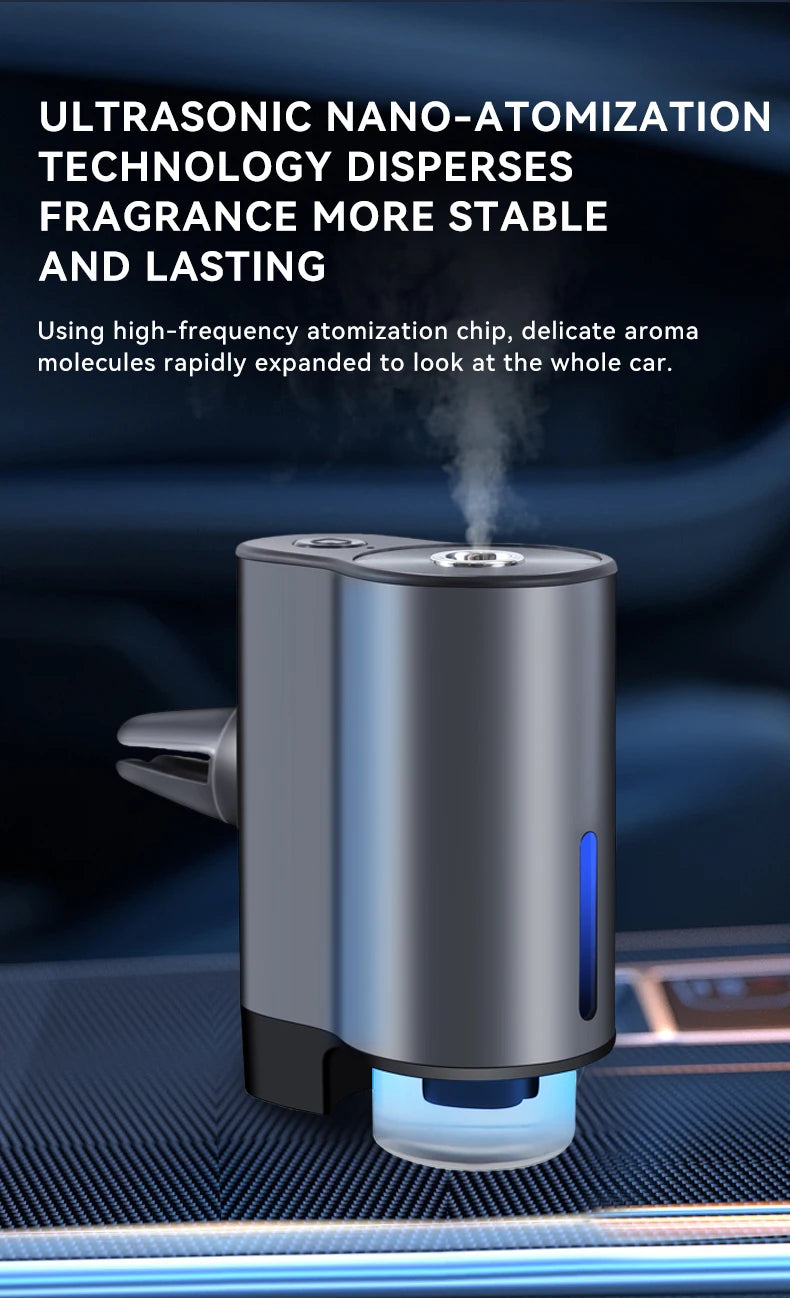 CAR Humidifier Essential Oil Diffuser Smart Car Air Aromatherapy Diffuser, Fragrance Car Air fresheners with Three Adjustable
