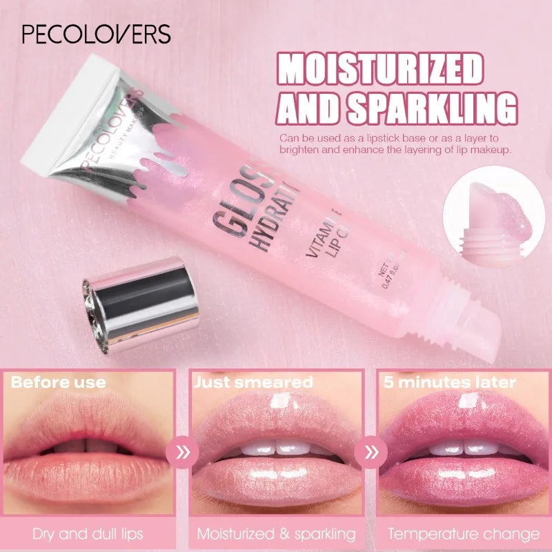1 Set Hydrating Lip Gloss & Lip Liner Pen, Define Your Lips with 3D Precision, Non-sticky Water Gloss Look, Daily Makeup