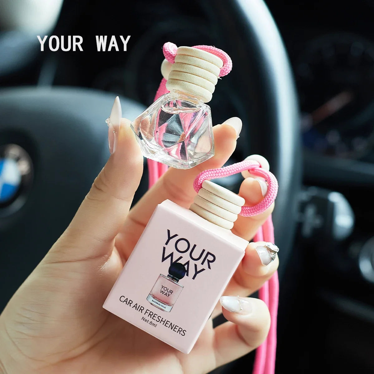 A car fragrance for automotive interior accessories, a long-lasting car air freshener that maintains a charming and fresh scent.