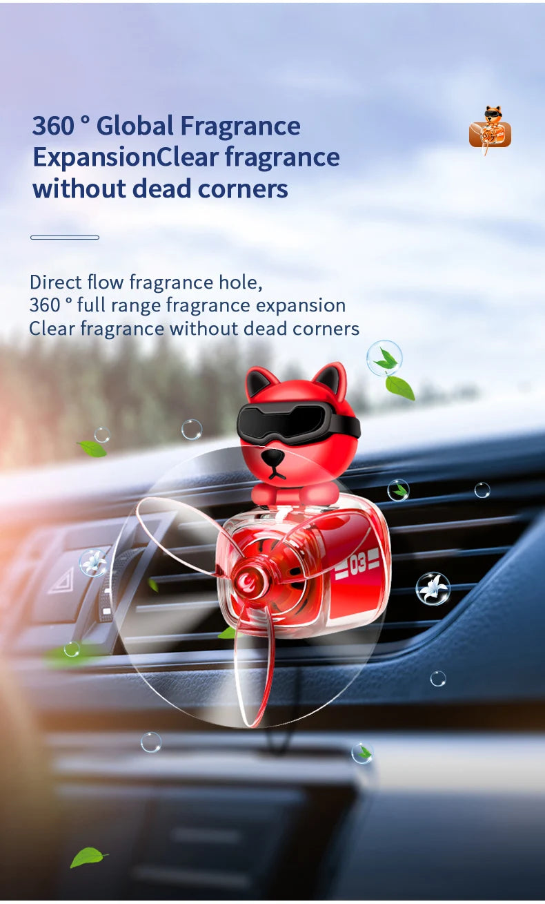Car Air Outlet Fragrance Diffuser Conditioning Aromatherapy Perfume Clip Dog With Sunglasses Car Decoration Air Freshener