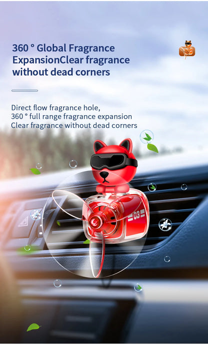 Car Air Outlet Fragrance Diffuser Conditioning Aromatherapy Perfume Clip Dog With Sunglasses Car Decoration Air Freshener