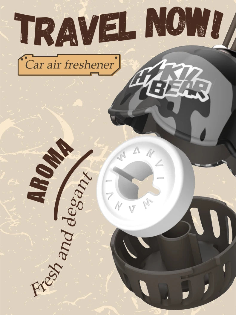 Hot air balloon bear car air freshener hanging accessories perfume fragrance diffuser decoration rearview mirror pendant hanger