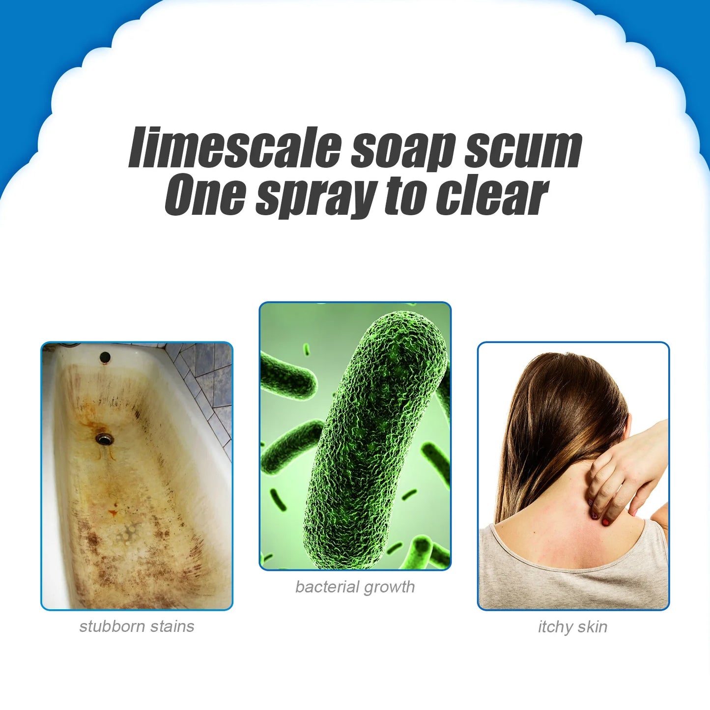 60ML Multi-Purpose Bathroom Cleaner Spray - Powerful Stain Remover, Quick Mold & Limescale Removal for Toilets & Surfaces