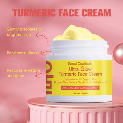 Turmeric Niacinamide Cream Moisturizing Hyaluronic Acid Cream Smooth Firm Makes Skin Look More Youthful Face Care Cosmetics 60g