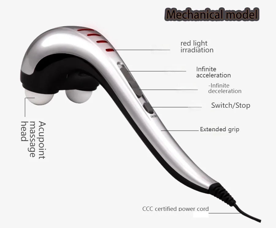 Massager stick   220V massage hammer neck waist hand-held multi-function body tapping meridian hammer back massage hammer