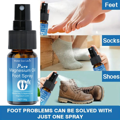 Pure Magnesium Oil Foot Spray with Vitamin E - Moisturizing, Fast-Absorbing Foot Care for Elastic, Smooth Skin