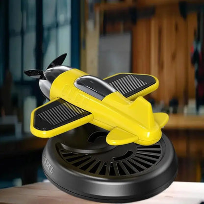 Air Freshening Diffuser with Rotating Aircraft Shape Design; Eco-friendly Solar Powered Operated for Vehicles