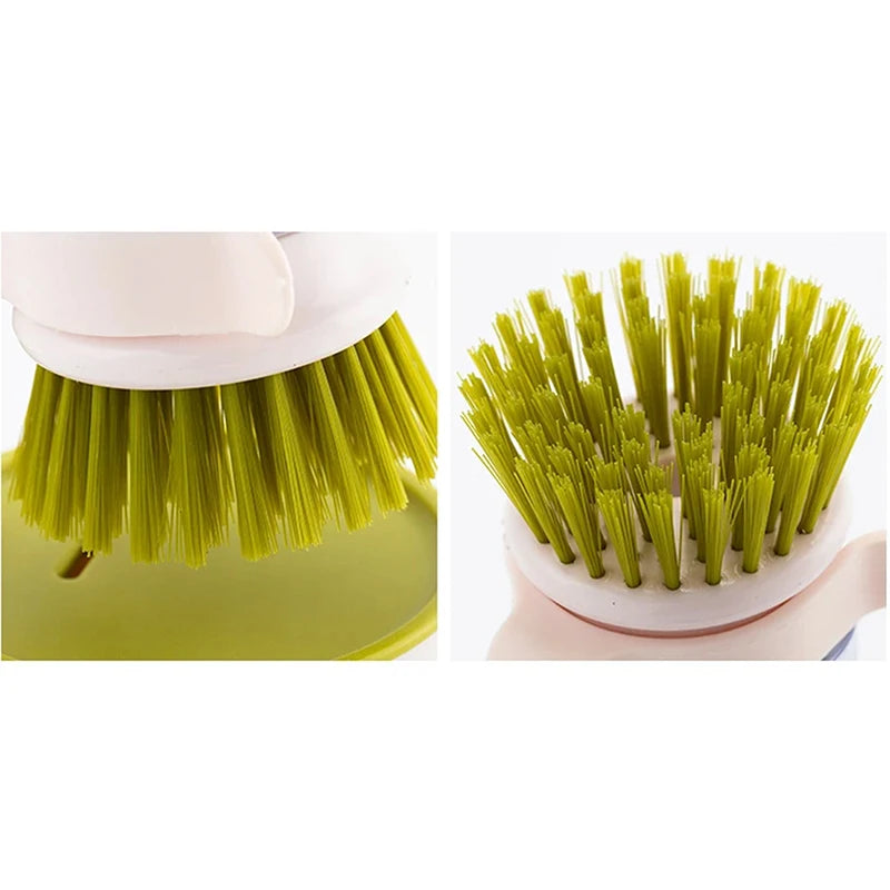 Kitchen Cleaning Brush Liquid Addition Soap Brush Household Kitchen Pot Scrubbing Brush Dishwashing Brush Liquid Soap Dispenser