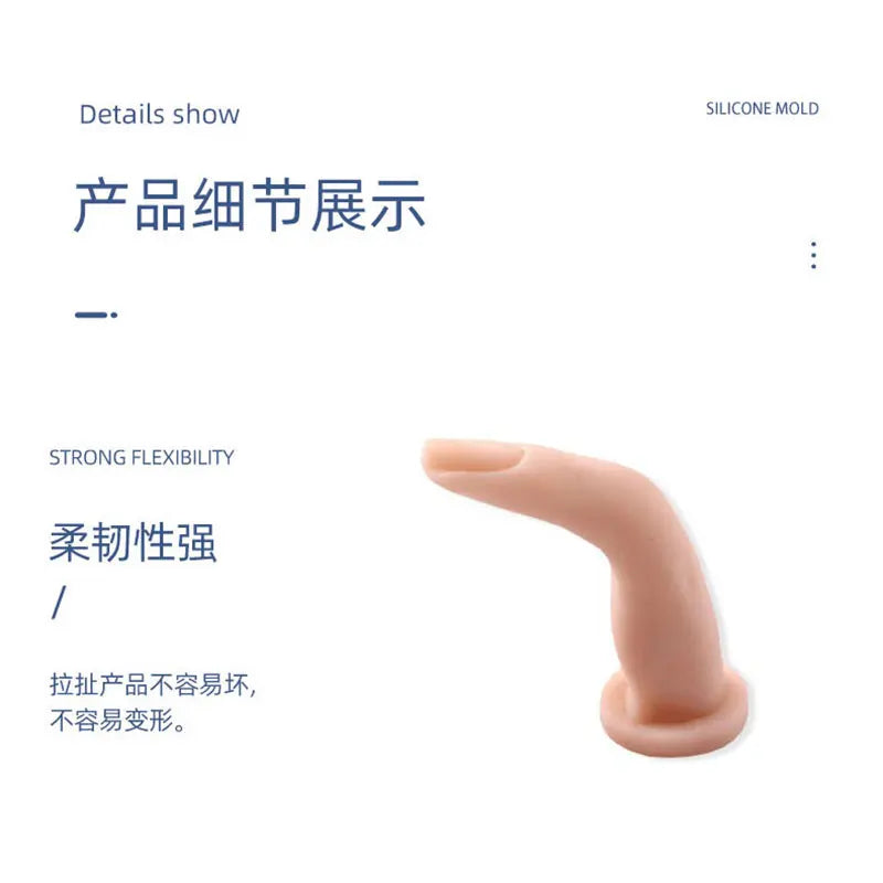 Nail Art Training Hand Soft Silicone Practice Fake Finger Nail With Joints Bendable False Fingernails Tips Manicure Accesories
