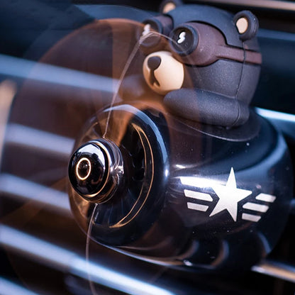 1Pc Car Air Freshener Aromatherapy Rotating Propeller Air Outlet Fragrance Flavor Bear Car Accessories