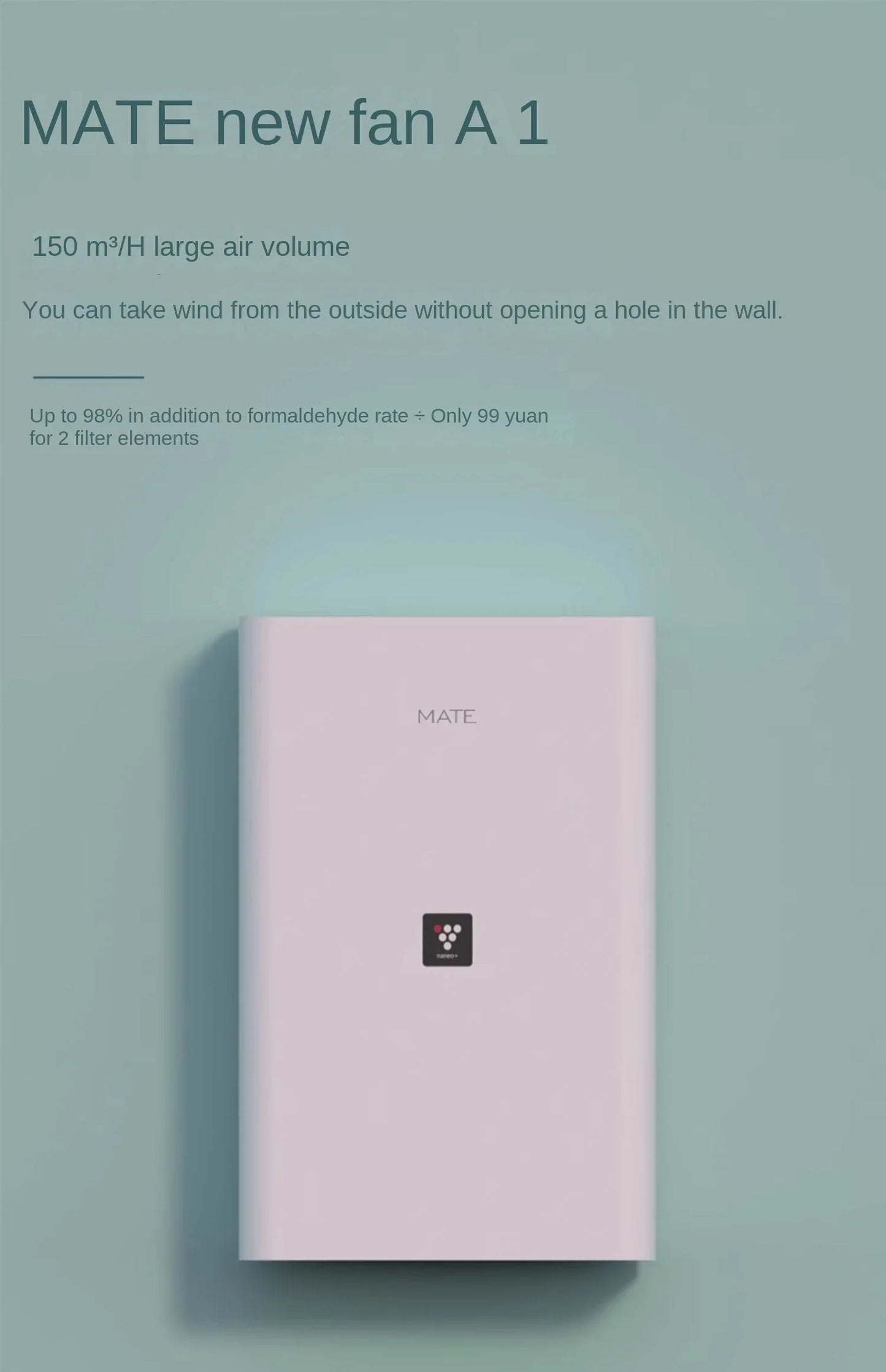 220V Fresh air fan, household fresh air system,  ventilation fan, ventilation, formaldehyde and haze removal purifier FC