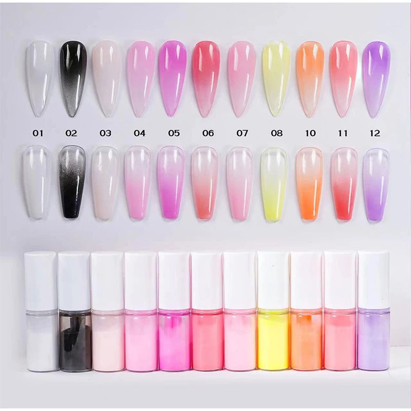 12 Color New Nails Spray Powder Gradient Ombre Nails Glitter Powder Spray Bottle Quick Drying Colorful Spray Powder Nails Care