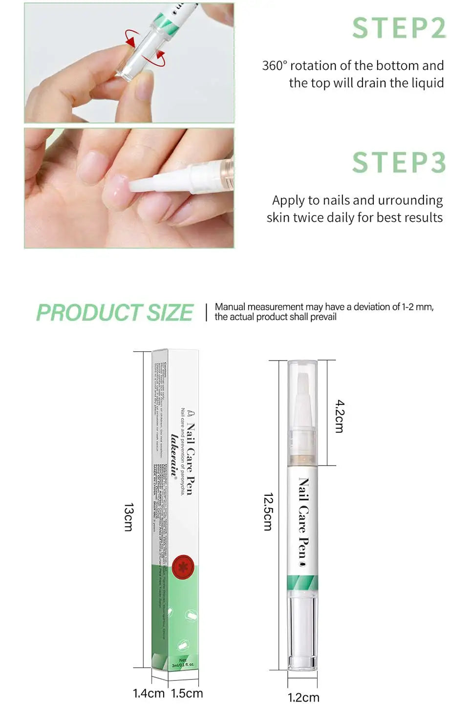 1/2pc Nail Care Mild Ingredients Prevent Damaged Nail Bed Treat Onychomycosis Nail Repair Pen For Nail Beauty Health Care Tools