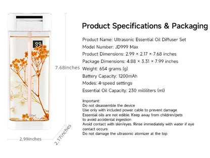 230ml Smart Aroma Diffuser, Auto Air Freshener with Refills, Premium Essential Oil Mist Sprayer, Long-Lasting Fragrance