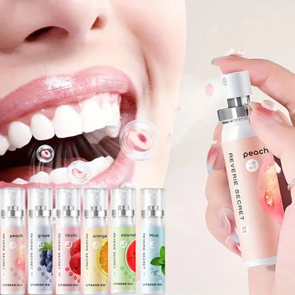 Fruit flavor oral fresh spray, fresh breath, lasting fragrance, mild and non irritating, mouthwash care spray