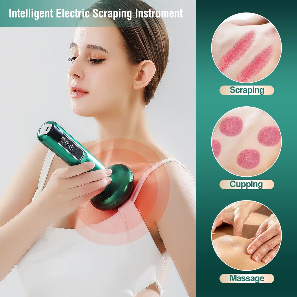 Chinese Electric Massager GuaSha Anti Cellulite Vacuum Suction Cup Beauty Health Scraping Infrared Heat Slimming Massage Thera