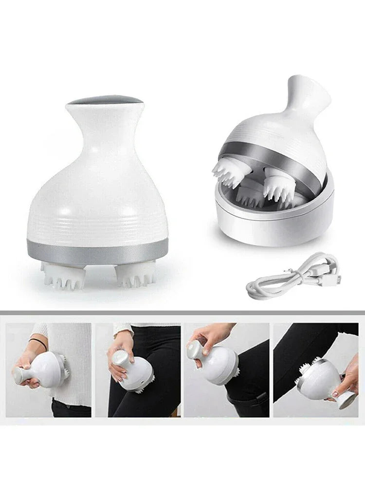 Electric Cordless Hair Scalp Massager with Kneading 4 Massage Nodes Handheld Portable Head Scratcher Massager Stress Relax