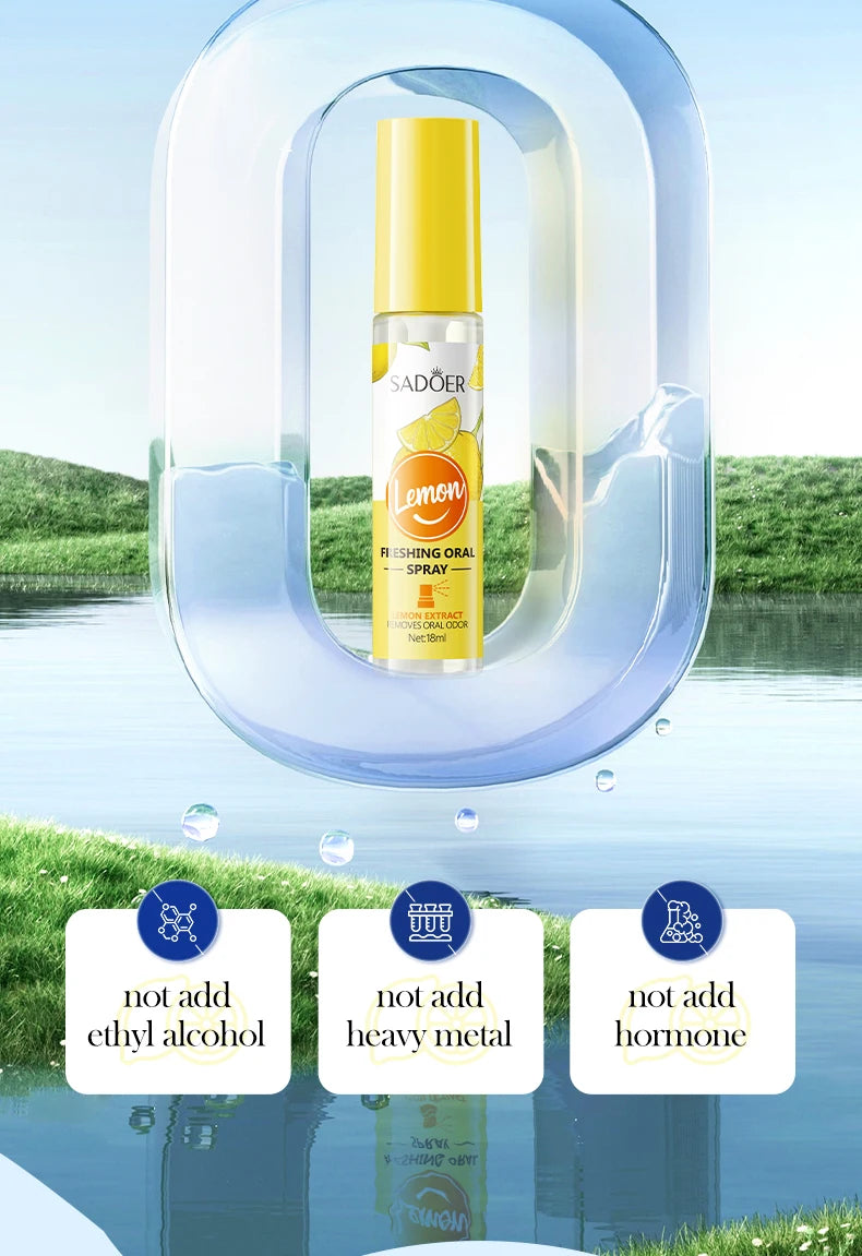 18ML Lemon Oral Fresh Mouth Spray Fresh Breath Eliminate Bad Breath Spray Deodorant Persistent Protable Fragrance No Alcohol