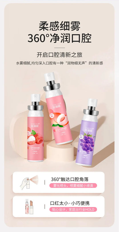 Oral Freshening Spray Natural Fruity Flavor Freshener Spray Oral Care Spray Portable Long-lasting Remove Oral Odor for Smoker
