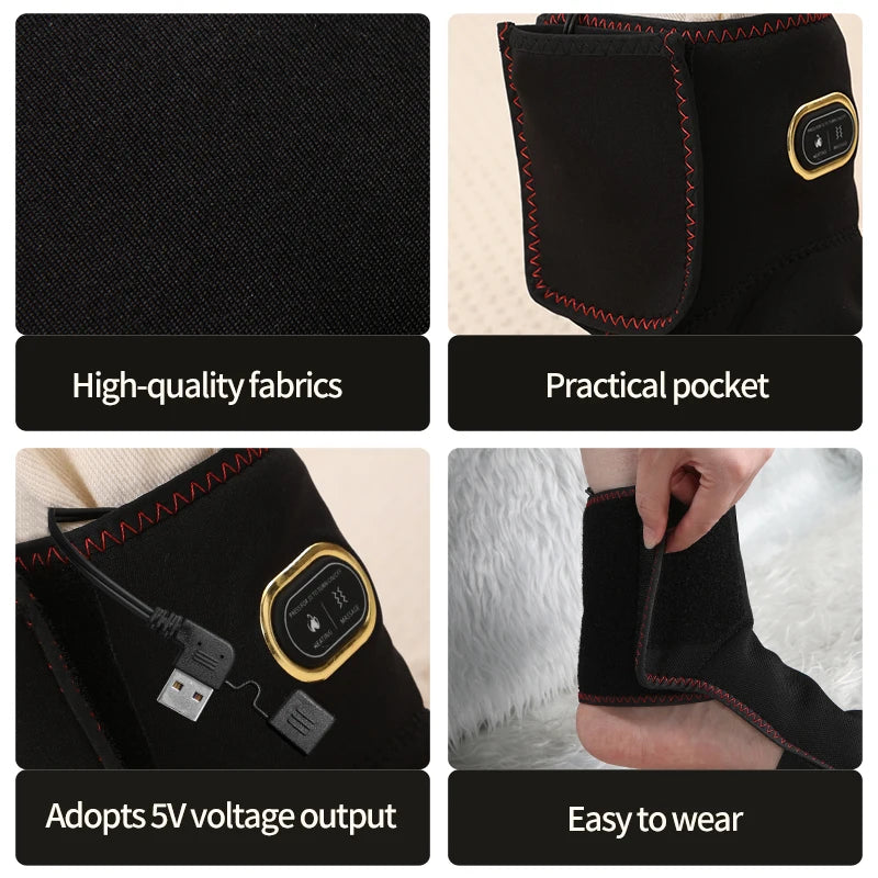 Ankle Brace Massager  - 3-Gear Heat & Vibration,Relieves Joint Pain & Swelling,Aids Sports Recovery,For Fitness Fans & Seniors